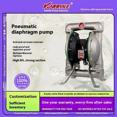 Kairuike DN40 Stainless Steel Metal Pump 1.5inch Corrosion-Resistant Reciprocating Self-Priming Pneumatic Diaphragm Pump